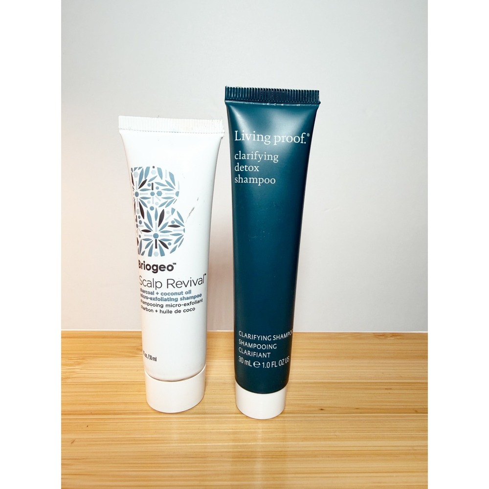 Briogeo Scalp Revival & Living Proof Clarifying Detox Shampoo Travel Duo 1oz